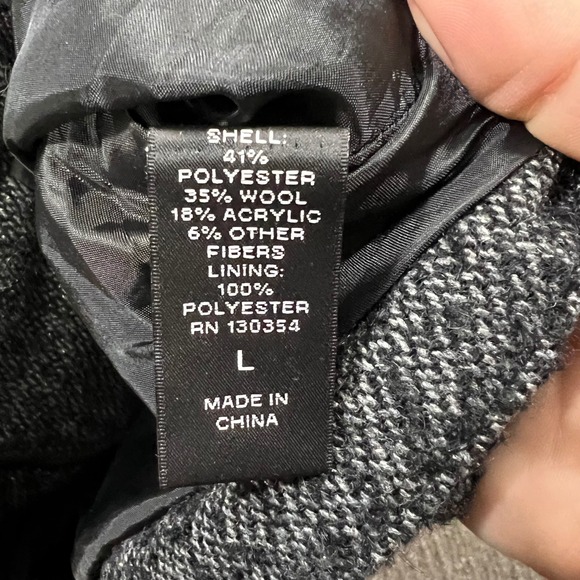 Karl Lagerfeld Tweed Zip Front Wool Blend Sheath Dress / Vest Black White Size L - Picture 3 of 9